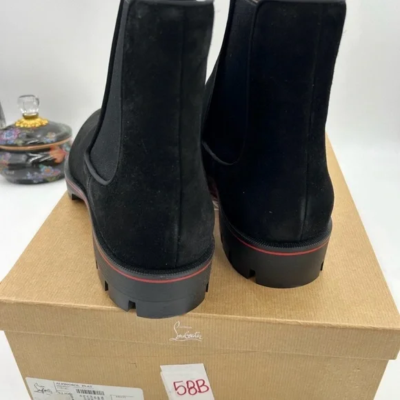 Men’s Christian Louboutin alpinosol Suede Chelsea Boots size 45 made in Italy - Picture 7 of 11